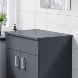 Nes Home Grey 500mm MDF Bathroom Worktop For Vanity Cabinet - thumbnail 4