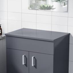 Nes Home Grey 500mm MDF Bathroom Worktop For Vanity Cabinet