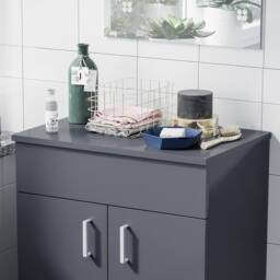 Nes Home Grey 500mm MDF Bathroom Worktop For Vanity Cabinet - thumbnail 3