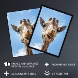 "Artery8 Up close look at a giraffe Carol M Highsmith Wall Art Poster Print in Blue - Size: W12"" x H16""" - thumbnail 2