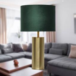 First Choice Lighting Amber - Gold Touch Operated 40cm Table Lamp with Green Velvet Shade - thumbnail 3