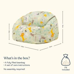 icon Kids Safari Bean Bag Chair Green Childrens Bean Bags - thumbnail 6