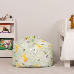 icon Kids Safari Bean Bag Chair Green Childrens Bean Bags - thumbnail 1