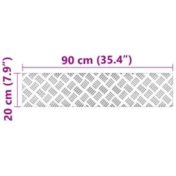 Berkfield Home Aluminium Checker Plates 4 pcs Anti-Slip 90x20 cm in Silver - Size: Medium - thumbnail 7