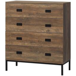 Pirlo Plush Wide 4 Drawers Bedroom Storage Chest Unit in Brown - thumbnail 5