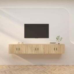 Berkfield Home Wall-mounted TV Cabinets 3 pcs Sonoma Oak 80x34.5x40 cm in Brown - thumbnail 1