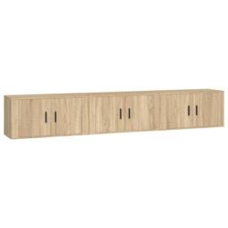 Berkfield Home Wall-mounted TV Cabinets 3 pcs Sonoma Oak 80x34.5x40 cm in Brown - thumbnail 2