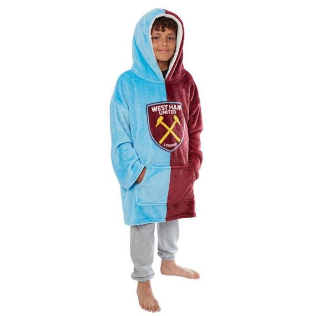 West Ham United FC Crest Fleece Hoodie Blanket in Red - image 1