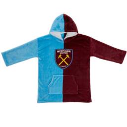 West Ham United FC Crest Fleece Hoodie Blanket in Red - thumbnail 2