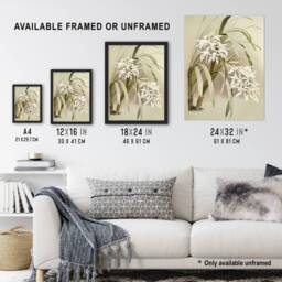 Artery8 Frederick Sander Cymbidium Mastersi Orchid Flowers Framed Art Print - Size: A4 - thumbnail 3