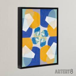 "Artery8 Joseph Schillinger Green Squares Abstract Painting Framed Canvas Art - Size: W12"" x H16""" - thumbnail 2