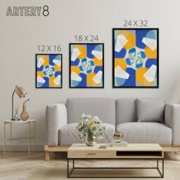 "Artery8 Joseph Schillinger Green Squares Abstract Painting Framed Canvas Art - Size: W12"" x H16""" - thumbnail 4