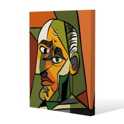 Benjamin Tate Design frowning man closeup (Canvas Print) / 77 x 51 x 4cm in Natural - Size: 77 x 51 x 4 cm - thumbnail 1