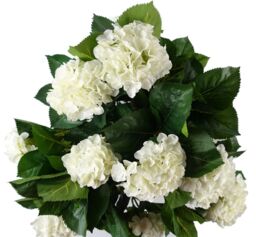 Leaf Artificial 75cm White Bush Hydrangea Plant Potted - thumbnail 3