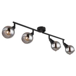 Netlighting Glyptar Ceiling Spotlight Bar Matt Black Smoke Glass Shade 4x E14 - thumbnail 2