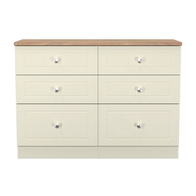 Ready Assembled 2 U Cambridge 6 Drawer Wide Chest (Ready Assembled) in Cream - image 1