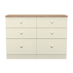 Ready Assembled 2 U Cambridge 6 Drawer Wide Chest (Ready Assembled) in Cream