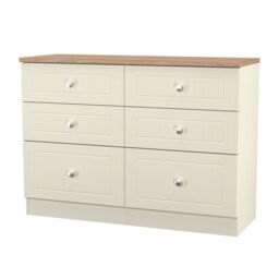 Ready Assembled 2 U Cambridge 6 Drawer Wide Chest (Ready Assembled) in Cream - thumbnail 3