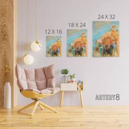 "Artery8 Evocation of Roussel Floral Portrait Redon Canvas Wall Art in Blue - Size: W18"" x H24""" - thumbnail 4