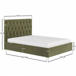 Flair Marley Buttoned Headboard Ottoman Bed Green Velvet - Size: Double - thumbnail 7