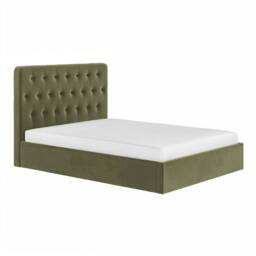 Flair Marley Buttoned Headboard Ottoman Bed Green Velvet - Size: Double - thumbnail 5