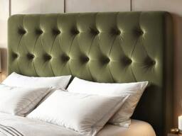 Flair Marley Buttoned Headboard Ottoman Bed Green Velvet - Size: Double - thumbnail 4