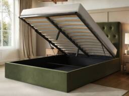 Flair Marley Buttoned Headboard Ottoman Bed Green Velvet - Size: Double - thumbnail 2