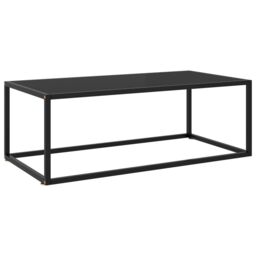 Berkfield Home Coffee Table Black with Black Glass 100x50x35 cm - Size: 100 x 50 x 35 cm