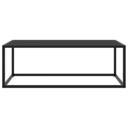Berkfield Home Coffee Table Black with Black Glass 100x50x35 cm - Size: 100 x 50 x 35 cm - thumbnail 2