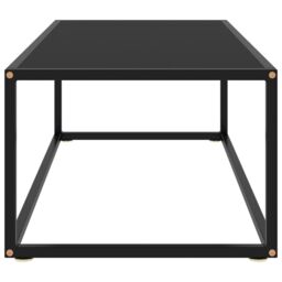 Berkfield Home Coffee Table Black with Black Glass 100x50x35 cm - Size: 100 x 50 x 35 cm - thumbnail 3