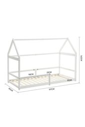 Living and Home White Kid's Pine Wood House Bed - thumbnail 4