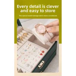 Kelvenix 3 Layer Jewellery Organizer Necklace Storage Box Drawer Cabinet in White - thumbnail 3