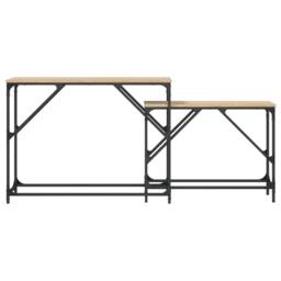 Berkfield Home Nesting Console Tables 2 pcs Sonoma Oak Engineered Wood in Light Tan - thumbnail 4