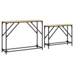 Berkfield Home Nesting Console Tables 2 pcs Sonoma Oak Engineered Wood in Light Tan - thumbnail 5