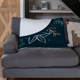 Benjamin Tate Design Winter Flowers Blanket in Natural - Size: 120 cm x 150 cm - thumbnail 2