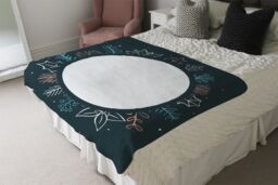 Benjamin Tate Design Winter Flowers Blanket in Natural - Size: 120 cm x 150 cm - thumbnail 3