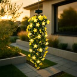 Gardenwize Solar Hanging Primrose Flower Lights in Yellow 30 LEDs - thumbnail 2