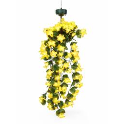 Gardenwize Solar Hanging Primrose Flower Lights in Yellow 30 LEDs