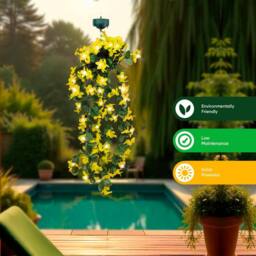 Gardenwize Solar Hanging Primrose Flower Lights in Yellow 30 LEDs - thumbnail 4