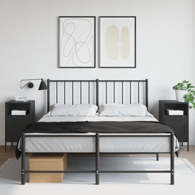Berkfield Home Bedside Cabinets 2 pcs Black 36x39x68 cm Steel - Size: 36 x 39 x 68 cm - image 1