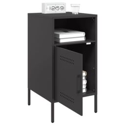 Berkfield Home Bedside Cabinets 2 pcs Black 36x39x68 cm Steel - Size: 36 x 39 x 68 cm - thumbnail 4
