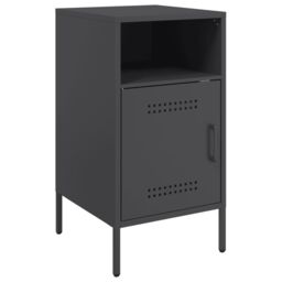 Berkfield Home Bedside Cabinets 2 pcs Black 36x39x68 cm Steel - Size: 36 x 39 x 68 cm - thumbnail 5