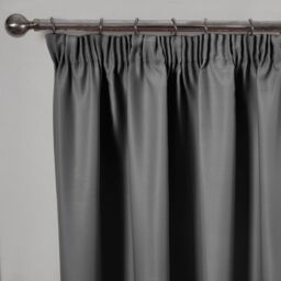 OHS Pair of Eyelet OR Pencil Pleat Blackout Curtains Thermal Ready Made in Charcoal - Size: 228 cm width x 228 cm drop - thumbnail 2