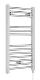 Balterley Electric Vertical Round Towel Rail with 13 Rails, 720x400mm - Chrome in Silver - thumbnail 1