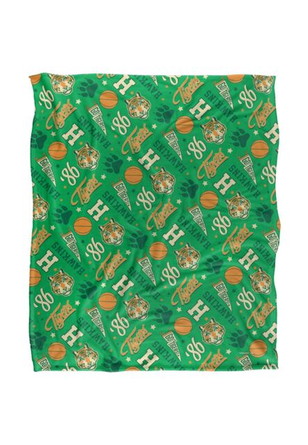 Stranger Things Hawkins High Pattern Officially Licensed Silky Touch Super Soft Throw Blanket 152 x 127 cm in White - image 1