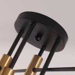 NIVOR 8-Lights Sputnik Chandelier, Black Gold Semi Flush Ceiling Light E27 in Metallic Gold - thumbnail 7