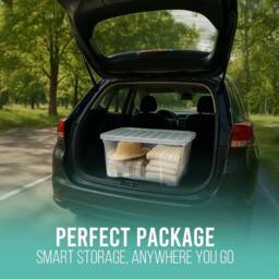 Havendro 50L set of 4 Heavy Duty Clear Plastic Storage Boxes with Lids - thumbnail 4