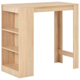 Berkfield Home Beautiful Bar Table with Shelf Oak 110x50x103 cm in Light Brown - Size: 110 x 50 x 103 cm - thumbnail 2