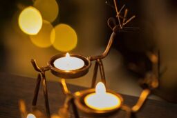 Marco Paul Set of 6 Metal Reindeer Tealight Candle Holders with Tealights Rustic Decor in Brown - thumbnail 9