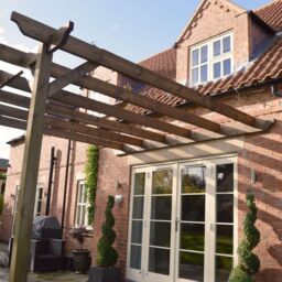 Rutland County Garden Furniture Ltd Wall Mounted Garden Pergola, Wood, L480 x W480 x H270 cm - Light Green in Brown - thumbnail 6